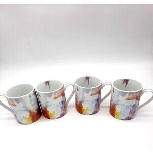 Darbie Angell Set Of 4 Afterglow Autumn Coffee Mugs New Open Box